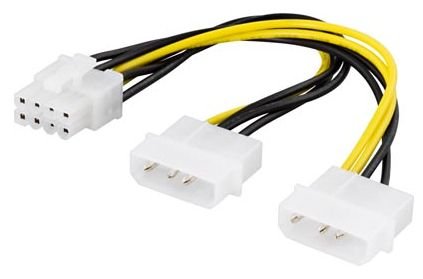 Deltaco SSI-62 - strømadapter - 8-pins PCIe-strøm til 4-pins intern strøm (5V) - 30 cm