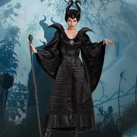 Kvinnors Halloween Maleficent Evil Queen Dress Party Cosplay Y