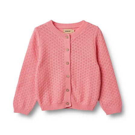 WHEAT Knit Cardigan Magnella Flamingo Pink Str 98/ 3 år, Tøj & Bolig, Børnetøj, Øvrigt