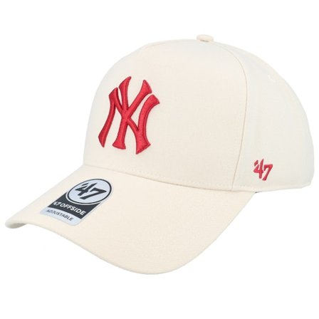 47 Brand - New York Yankees Ballpark Offside Dt Natural/Red A-Frame Adjustable Adjustable Beige Cap - MLB @ Hatstore