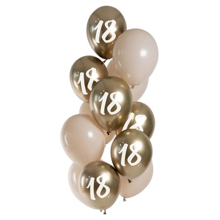Ballongset Guld/Latte 18 år