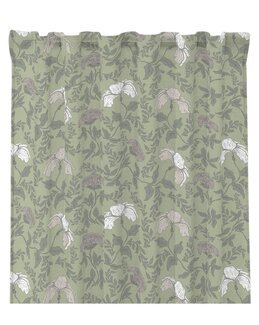 Yhdistelmänauhaverho Ellen painetulla kukkakuviolla 2 kpl Vaaleanvihreä