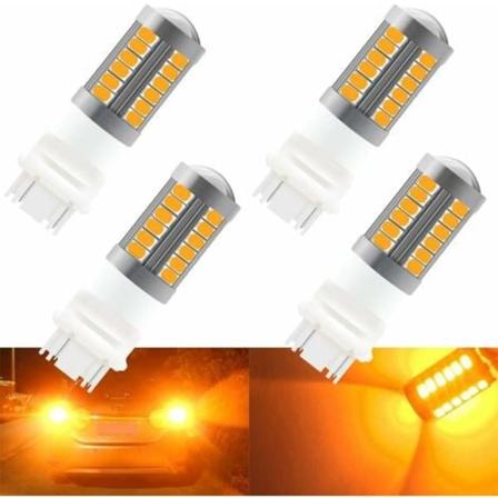 Amber 3157 3047 3057 3155 5630 P21/7W 33SMD LED-pærer for bil 900LM Super Bright Front og Rear Turn Signal Lights Blinker B