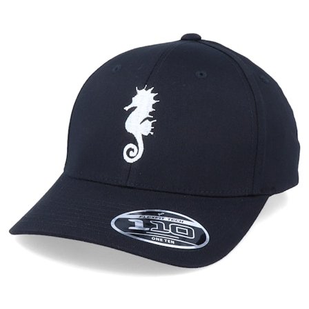 Iconic - Sea Horse Silhouette Black 110 Adjustable Adjustable Black Cap - @ Hatstore