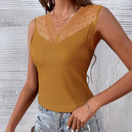 Ärmlös Väst V-hals Tank För Kvinnor