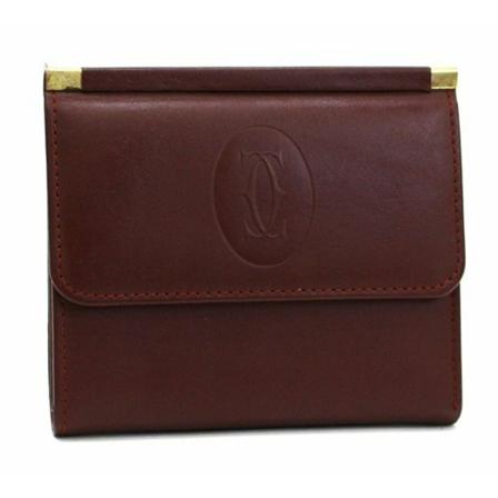 Cartier Vintage Wallets Cardholders Rød, Dame Vintage Accessories, Størrelse: ONE Size
