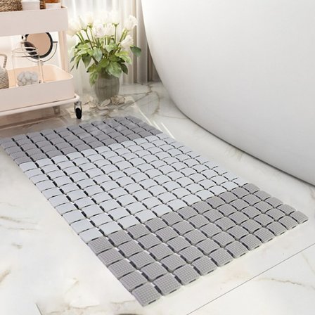 Rektangulär Halkfri Badrumsmatta Dusch Badrum Massage Matta Grå