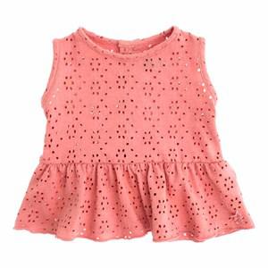Tocoto Vintage Pink Anglaise Vest 4 Years - Tops - 4 years - Pink