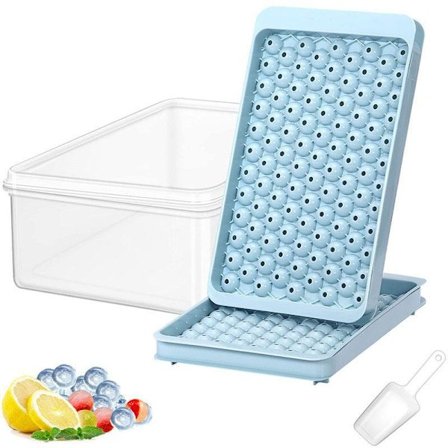 Lille Rund Isboks med Låg Plast Isterningeforme Fryseropbevaring