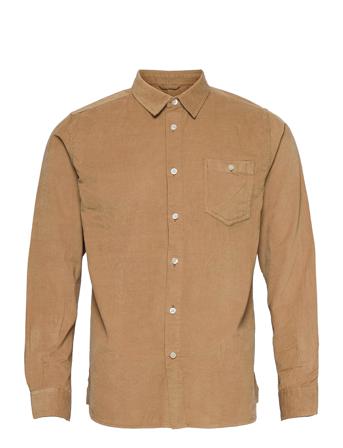 Corduroy Custom Fit Shirt - Gots/Ve Beige Knowledge Cotton Apparel