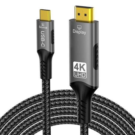 3M USB C - HDMI 4K -kaapeli, punottu Type-C - HDMI-sovitin yhteensopiva Thunderbolt 5/4/3:n kanssa, puhelimille ja kannettaville tietokoneille