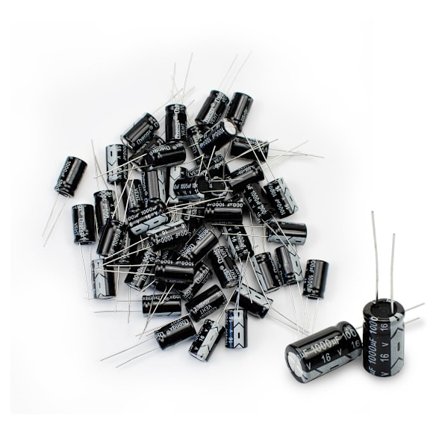 50 stk. elektrolyttkondensatorer 1000uf 16v aluminium elektrolyttkondensatorer radial 8*16MM