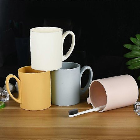 Set med 4 kaffemuggar, kaffekoppar i plast (FMY)