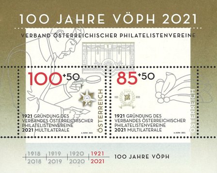 Østrig 2021 - 100 året for VÖPH - Postfrisk miniark