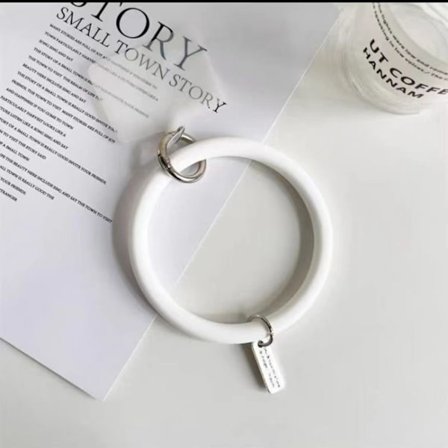 Fodral för iPhone 16 Pro Max fjäder vit armband stil high end laser ins silver