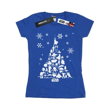 Star Wars Dam/Damjul Julgran Bomull T-shirt L Marinblå