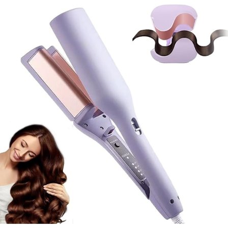 Locktång för stora lockar 32 mm, fransk vågformad locktång 32 mm, locktång för strandvågor, locktång 160°C