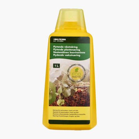 Biltema - Plantenæring for Grønnsaker, Urter og Prydplanter 1L - Effektiv Biologisk Gjødsel Basert på Algeekstrakt