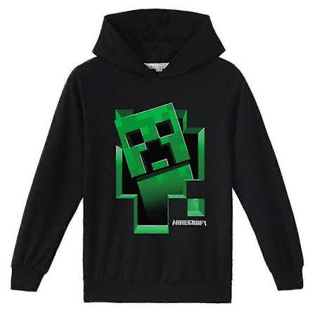 Barn Pojkar Minecraft Tryckta Huvtröjor Creeper Huvtröja Pullover Toppar [hy]