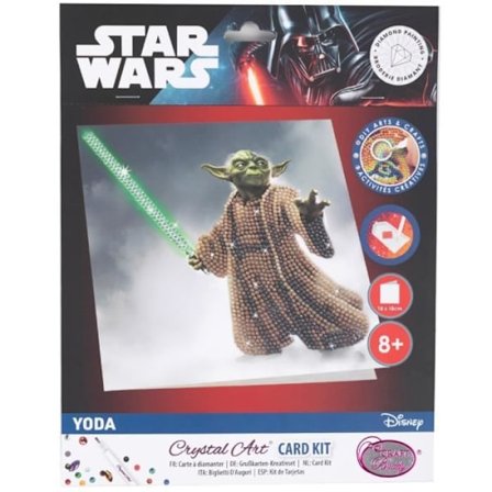 Kit Diamond Painting - Crystal Art - Yoda - 18 x 18 cm - Diamantbroderi - Original Skapelse