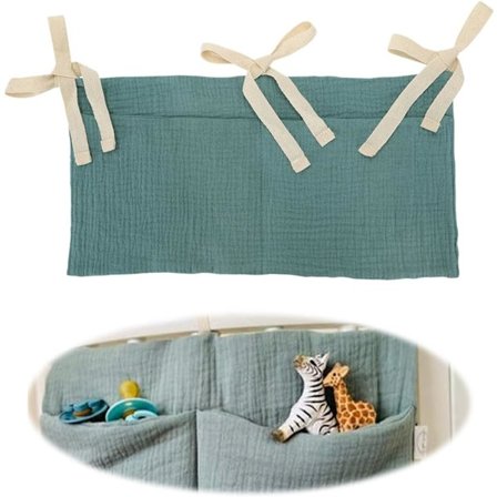 st Baby Sängförvaring, Hängande Förvaringsväska, Hängande Blöjorganisatör, Baby Säng Hängande Förvaring med 2 Fickor, för Förvaring av Kläder, Blöjor,