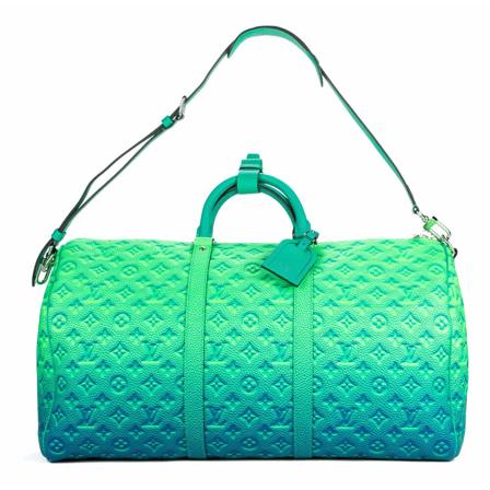 Louis Vuitton Vintage Ltd. Ed. Illusion Keepall Bandouliere 50 grön, Dam Vintage Väskor, Dam, Storlek: ONE SIZE