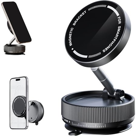 2025 Seneste Model Vakuum Magnetisk Telefonholder, Roterende Lås Telefonholder Håndfri, Vakuum Telefonholder Magnet, Sugekop Magnetisk