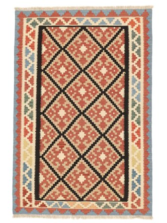 Tessuto A Mano Kilim Ghashghai Tappeto 121X179 Rosso Scuro/Arancione Piccolo