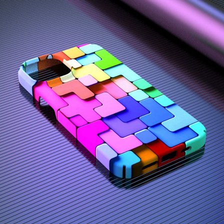 För iPhone Skal - Färgglatt Tetris Hårt Magnetiskt Skal