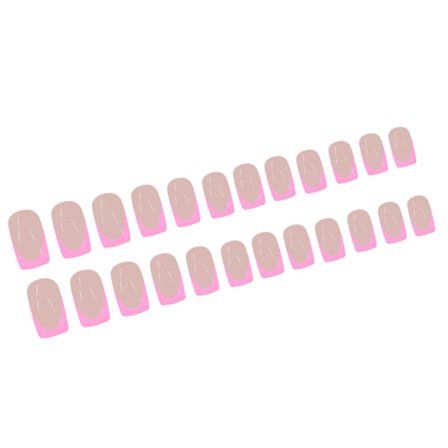 24 st Korta Fyrkantiga Lösnaglar Tryck På Naglar Fransk Manikyr Konstgjorda Naglar