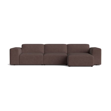 Soma Chaiselongue-Sofa, rechts, Lincoln Braun, Cord-Optik, modernes Design, gemütliche Polsterung, elegante Steppung, Wohnzimmermöbel, 75cm Höhe