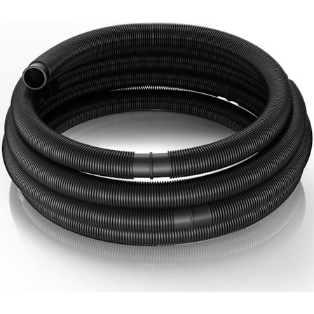 Svart poolslang – 6 m lång, Ø 32 mm – Flytande solslang med förformade sektioner – 165 g/m – Solsugslang