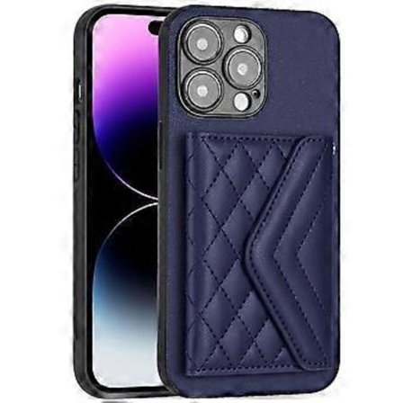 YB Læderbelægning Serie-8 Til iPhone 15 Pro Telefon Cover Anti-drop Cover med RFID Blokerende Kort Hol()