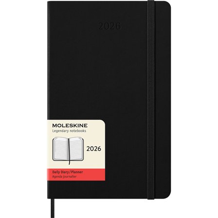 Moleskine Kalender 12M Daily 2026 Hardcover Large Black