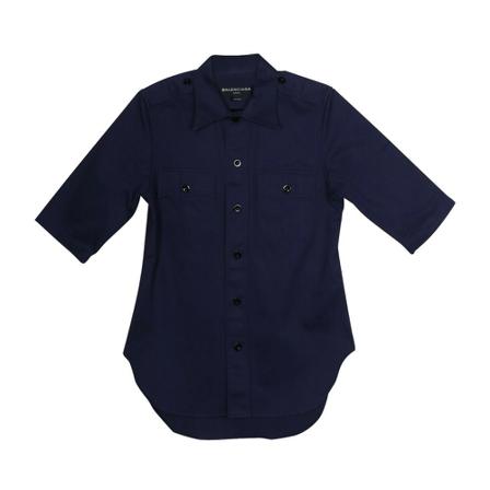 Balenciaga Vintage Pre-Owned Ss17 Police Shirt in Cotton Blå, Herre Vintage Overdele