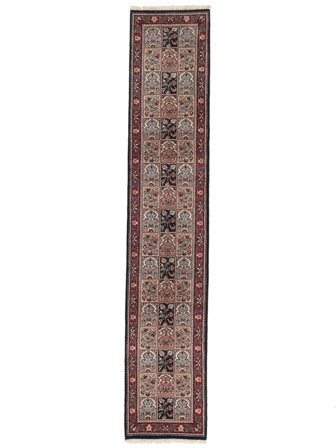 Handgeknüpft Sarough American Teppich 61X320 Braun/Dunkelrot