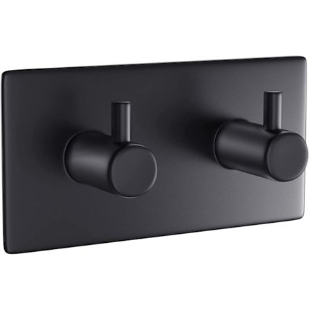 Dobbelt matsort håndklædeholder, selvklæbende, klæbende kroge, væg, rustfrit stål, klæbe på kroge, dørkroge, vægkroge til ophængning, 