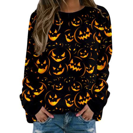 Hoodies Med Rund Hals För Damer För Halloween