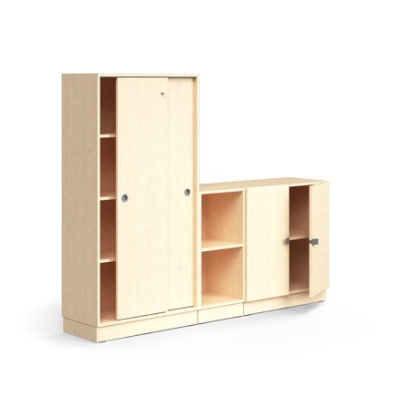 Aufbewahrungseinheit QBUS, abschließbar, 1641x2000x420 mm, Birke