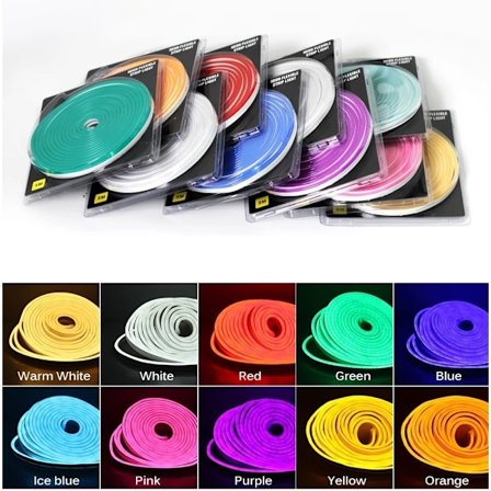 LED-remsa 12v neonremsa 6*12mm 5m set (Isblå)