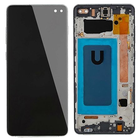 för Samsung Galaxy S10 Plus G975 LCD-skärm och Digitizer-enhet + Ram Ersättningsdel - WELLNGS