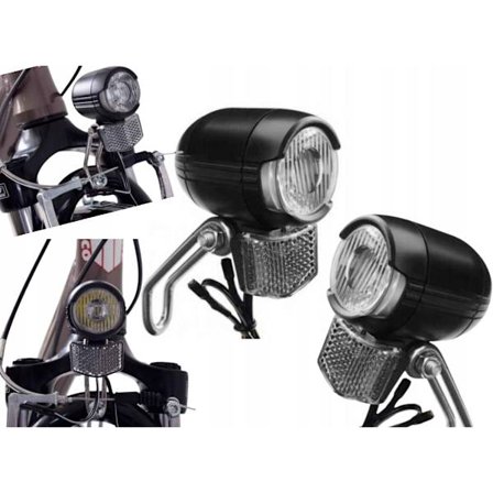 LED Forlygte til Cykel med Dynamo og Reflektorer