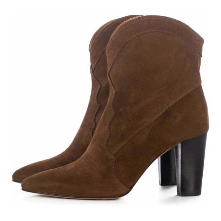 Toral Brown Suede Western Booties Brun, Dame Støvler, Størrelse: 40 EU