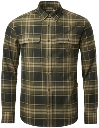 Chevalier Heron Flannel Shirt Men Evergreen Checked - Skjortor