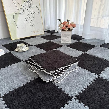 Plyschmatta skarvningsblock sovrum sängkant halkfri golvmatta flytande fönster bekväm bomull varm dyna