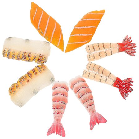 8 stk. Kunstig Sushi Falsk Mad Simulation Realistisk Nigiri Falske Lakseskiver