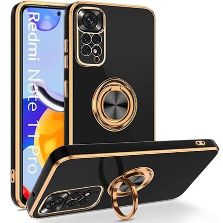 Coque - Xiaomi - Redmi Note 11 Pro - Svart - Rotationsstöd 360° - Flexibel