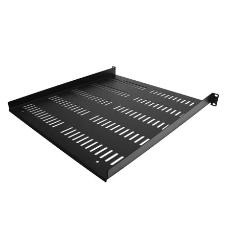 StarTech 1U Vented Server Rack Cabinet Shelf, 20in Deep Fixed Cantilever Tray, Rackmount Shelf for 19" AV/Data/Network Equipment Enclosure w/ Cage