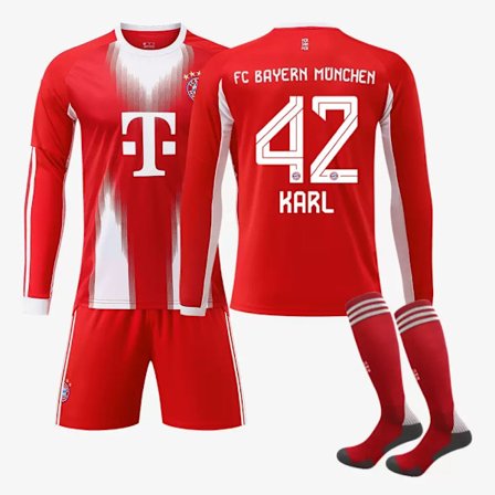 2526 Bayern München Fotballdrakt med lange ermer for barn og voksne, nr. 42, herre