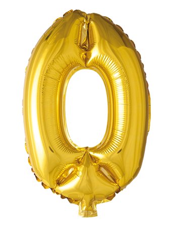 Joker | Foil Balloon Number 0 Gold 86 Cm | 86 cm